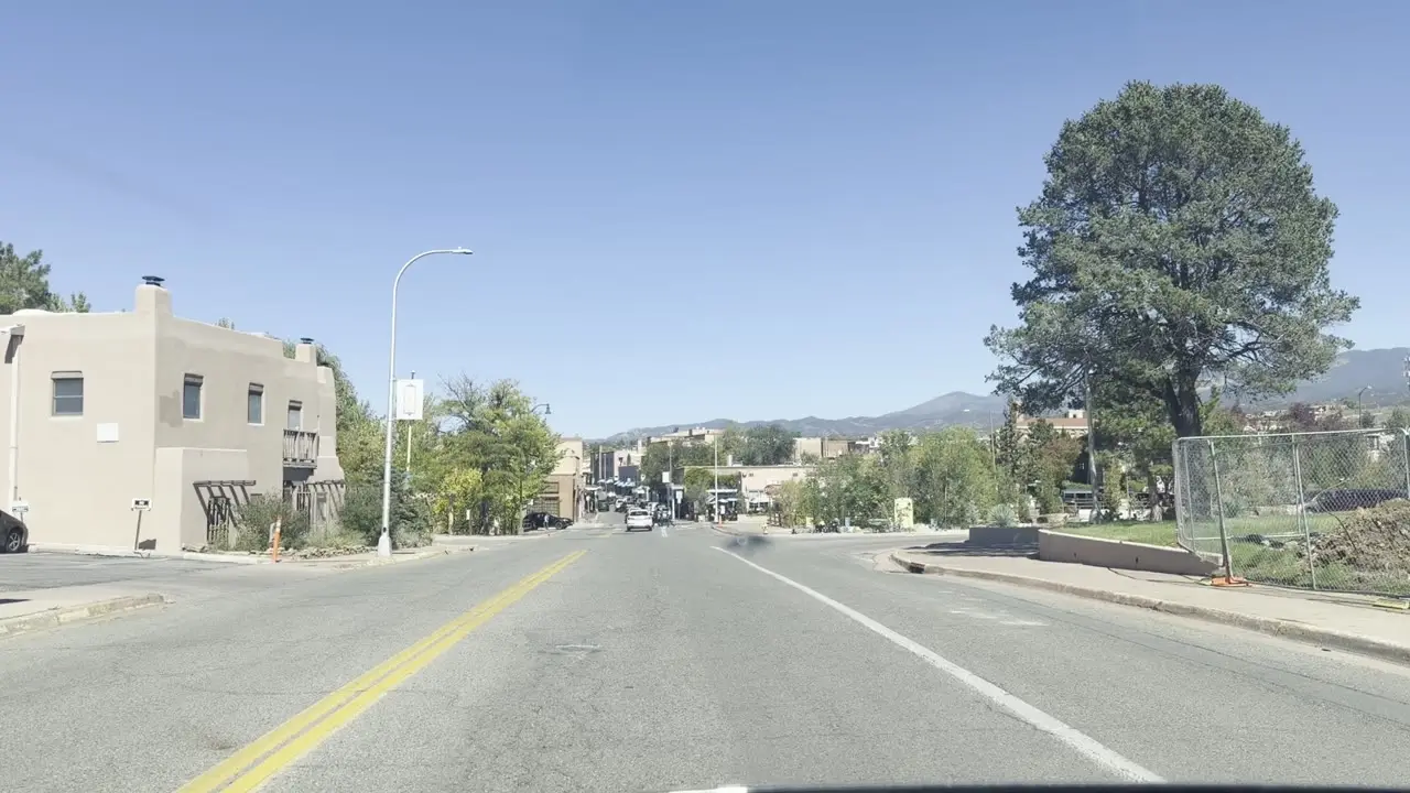 Driving up Galisteo St from Cerrillos, with 300 Galisteo on the left